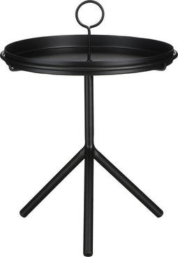 Mica Decorations Aston - Bijzettafel - Afneembaar dienblad - Zwart - Ø30,5cm