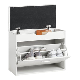 SoBuy Schoenenkast - Opberglade en Zitvlak - 60 x 30 x 50 cm - Wit