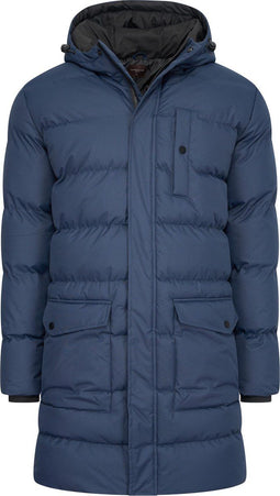 Cappuccino Italia Hooded Winter Jacket - Heren Jas met Capuchon - Polyester - Blauw - Maat XXL