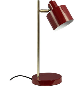Dyberg Larsen Ocean - Tafellamp - Verstelbare kap - Donkerrood/messing