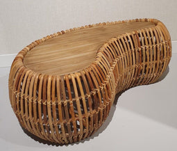 D - Brix - Salontafel Brix Gwen - Rotan en Teakhout - 65x110x45
