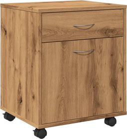 vidaXL - Rolkast - 45x38x54 - cm - bewerkt - hout - artisanaal - eikenkleur