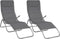 vidaXL - Ligbedden - 2 - st - inklapbaar - textileen - en - gepoedercoat - staal - grijs