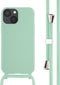 iMoshion Hoesje Geschikt voor iPhone 13 Mini Hoesje Met Koord - iMoshion Siliconen hoesje met koord - Mintgroen