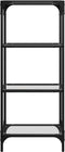 vidaXL - Opbergrek - met - transparant - glazen - blad - 40x30x95 - cm - staal