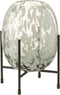 J-Line vaas Op Voet Spikkel - glas - grijs/wit - small - Ø 14 cm