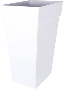 Eda Bloempot Toscane - vierkant - kunststof - wit - L43 x B43 x H80 cm - 98 liter