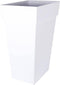 Eda Bloempot Toscane - vierkant - kunststof - wit - L43 x B43 x H80 cm - 98 liter