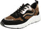 PS Poelman Carocel - Dames Sneakers - Suède met Luipaard Print en Metallic - Zwart Multi - Maat 40