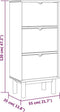 vidaXL - Schoenenkast - OTTA - 3 - lades - massief - grenenhout - bruin - en - wit