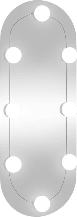 vidaXL - Wandspiegel - met - LED's - ovaal - 20x50 - cm - glas