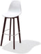 Keeve Stapelbare barkruk wit, berkenhouten frame en kunststof zitting - SET VAN 4