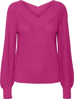 Vero Moda VMNEWLEXSUN LS DOUBLE V-NECK BLOUSE - Maat L - Dames Trui