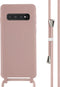 iMoshion Hoesje Geschikt voor Samsung Galaxy S10 Hoesje Met Koord - iMoshion Siliconen hoesje met koord - roze