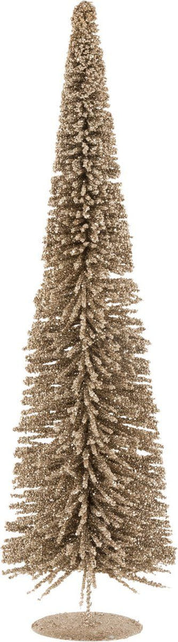 J-Line decoratie Kerstboom - polyresin - glitter/champagne - small