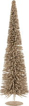 J-Line decoratie Kerstboom - polyresin - glitter/champagne - small