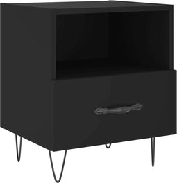 vidaXL - Nachtkastje - 40x35x47,5 - cm - bewerkt - hout - zwart