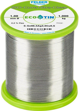 Felder ISO-Core Ultra Clear SAC305 Soldeertin Spoel Sn96,5Ag3Cu0,5 1 kg 1 mm