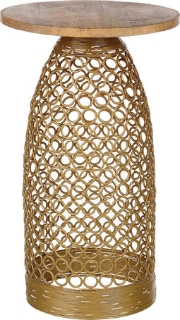 Bijzettafel lichtbruin/goud WAIHI