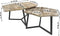 SVJ Salontafel 6-hoek - 56x73x45 cm - Metaal - Wit/Bruin - Set van 2