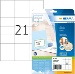 Herma 5054 - SuperPrint Etiketten - 70x42,3mm Zelfklevend - Wit (525 vel/pak)