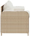vidaXL - Tuinbank - 3-zits - met - kussens - poly - rattan - beige