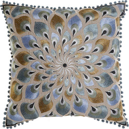 Decoratie Kussen Beige Blauw (60 x 20 x 60 cm)