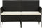 vidaXL - Tuinbank - 3-zits - met - kussen - poly - rattan - zwart