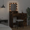 vidaXL - Make-up - Tafel - met - LED - Verlichting - - - Gerookt - Eiken - 50x41x135 - cm