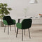 vidaXL - Eetkamerstoelen - fluweel - donkergroen