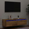 vidaXL - Tv-meubel - met - LED-verlichting - 100X35,5x25 - cm - oud - houtkleurig