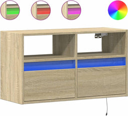 vidaXL - Tv-wandmeubel - met - LED-verlichting - 80x31x45 - cm - sonoma - eikenkleur