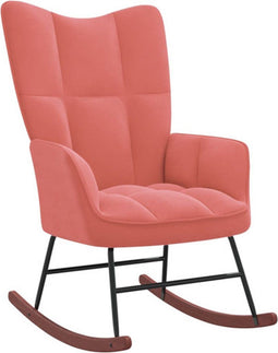 vidaXL - Schommelstoel - fluweel - roze