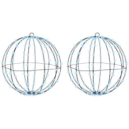 Bal met 192 LED 2 pcs Koudwit 40 cm Metaal