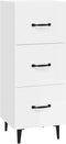 vidaXL - Dressoir - 34,5x34x90 - cm - bewerkt - hout - hoogglans - wit