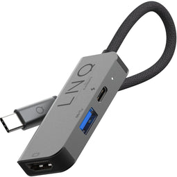 Linq LQ48000 - 3in1 USB C/HDMI Hub - 4K/60Hz HDMI en 100W Power Delivery - Grijs