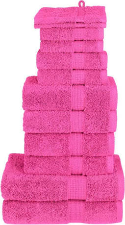 vidaXL - 12-delige - Handdoekenset - SOLUND - 600 - g/m² - roze