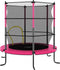 Trampoline met veiligheidsnet rond 140x160 cm roze