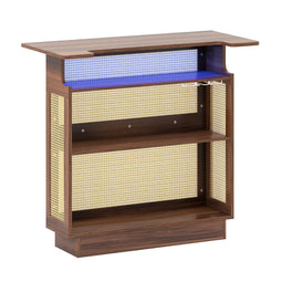 Coast Bartafel - Keukeneilandtafel - RGB LED-Verlichting - Bruin/Naturel - 120 x 55 x 110 cm