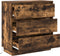 vidaXL - Nachtkastje - met - LED - in - Gerookt - Eiken - 71x34.5x75 - cm - Geperst - Hout