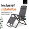 Novitaa Duoset Opvouwbare Ligstoelen - Verstelbaar 30°-90° - Beker en Telefoonhouder - Grijs