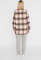 NOISY MAY NMFLANNY L/S LONG SHACKET - Oversized flanel blouse - Wit en roze print - Maat XS