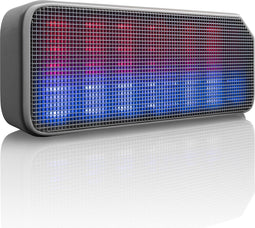 Lenco BT-190 - Draagbare Bluetooth speaker - Feestlichtjes 5 kleurpatronen - Licht grijs