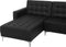 ABERDEEN - Bank U-vormig met ottomaan - Zwart - 6 persoons - Kunstleer