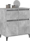 vidaXL - Dressoir - 60x35x70 - cm - bewerkt - hout - betongrijs