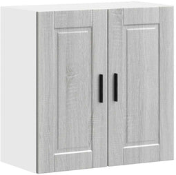 vidaXL - Keukenwandkast - Porto - bewerkt - hout - grijs - sonoma - eiken