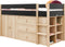 Bopita Lucas halfhoogslaper 90x200 met opbergkasten - Mat Zwart/Naturel