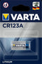 Varta CR123A - Lithium batterij - 1600mAh - Werkt tot 5x langer dan alkaline - Zilver