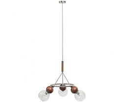 Babble Hanglamp 3 Bollen Glas Walnoot - BePureHome