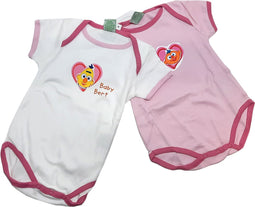 BABY BODY - Rompertje - Bert & Ernie - wit/roze - set van 2 - maat 62/68